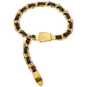 Balmain Leather & Metal Belt, Black
